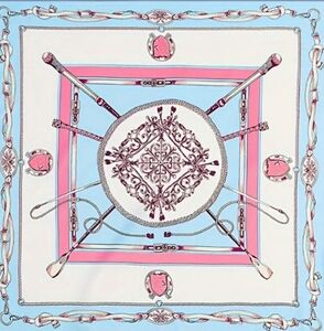 Elegant Pink and Blue Silk Scarf
